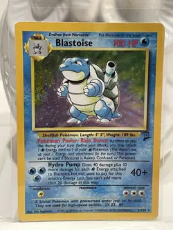 Pokemon Tcg Base Set Two Blastoise Holo With Nice Swirl! (MP See Pics) - Image 3
