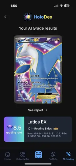 Pokemon TCG Latios EX Roaring Skies 101/108 Full Art Holo NM/LP Condition - Image 3