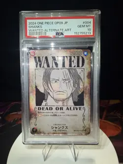2024 ONE PIECE WANTED POSTER OP09-EMPERORS IN THE NEW WORLD #004 SHANKS PSA 10 - Image 1