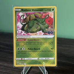 Pokemon Radiant Venusaur 004/078 Pokemon GO Holo Radiant Rare Basic Card - Image 1
