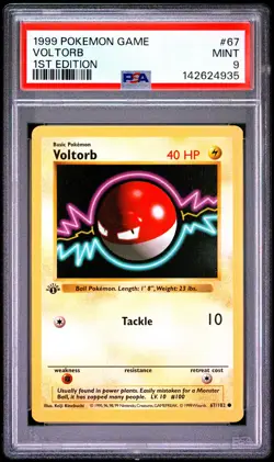 1999 POKEMON GAME 1ST EDITION #67 VOLTORB PSA 9 - Image 1