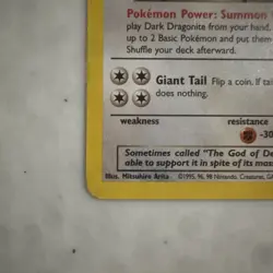 Pokemon TCG Dark Dragonite Non-Holo 22/82 LP Raw Ungraded WOTC - Image 3