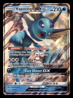 Vaporeon GX - SM172 Holo Promo Sun & Moon Promo Pokemon TCG NM - Image 1