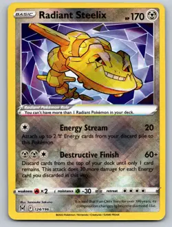 Radiant Steelix 124/196 Radiant Rare Lost Origin Near Mint - Image 1
