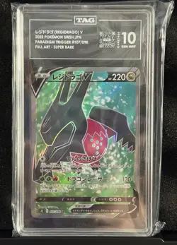 Pokemon Regidrago V 107/098 Paradigm Trigger Full Art Super Rare Holo TAG 10 - Image 1