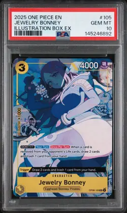 2025 One Piece Jewelry Bonney Illustration Box Ex Promo PSA 10 #105 - Image 1