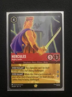 Disney Lorcana TCG Whispers In The Well Hercules Mighty Leader Legendary - Image 1