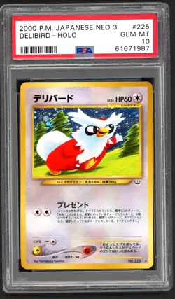 Pokemon Cards - PSA 10 Delibird 225 - Japanese Neo - GEM MT - PSA10 - Image 1