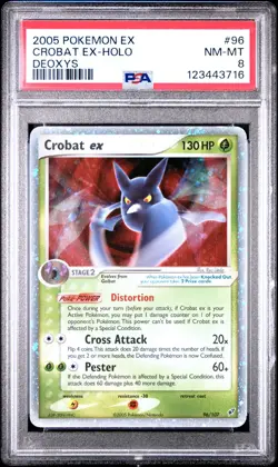 PSA 8 Crobat ex Deoxys 96/107 Graded Pokemon Card - Image 1