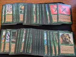 MTG 186-card Green lot - Ice Age Tinder Wall/Primal Order/Ritual Subdual NM/LP - Image 1