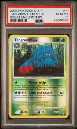PSA 10 TANGROWTH 10/106 | Great Encounters Reverse Holo Graded Pokemon Card - Image 1