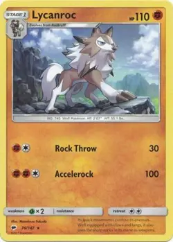 x4 Lycanroc - 76/147 - Rare Pokemon SM3 Burning Shadows M/NM English - Image 1
