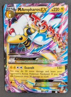 Pokemon TCG M Ampharos EX 28/98 XY Ancient Origins Near Mint - Image 1