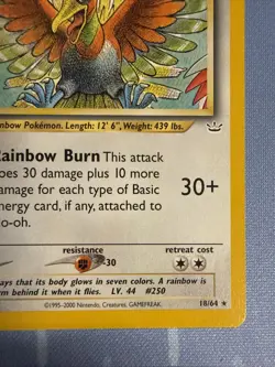 Ho-oh - 18/64 Pokemon Neo Revelation - Regular - Image 4