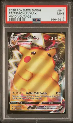 PSA 9 2020 Pokemon Sword & Shield Vivid Voltage #044 Full Art Pikachu Vmax - Image 1