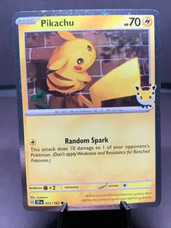 Pokemon TCG Pikachu 051/162 Pokemon Day Stamped 2026 SV: Temporal Forces NM - Image 1
