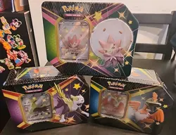 Pokemon Sword & Shield Shining Fates Collection Tins – Set of 3 Sealed - Image 1