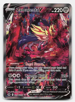 Zamazenta V GG54/GG70 Holo V Rare Crown Zenith Galarian Gallery Pokemon NM - Image 1