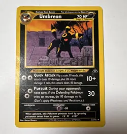 Pokemon TCG Umbreon Neo Discovery 32/75 Rare 70 HP English 2001 - Image 1