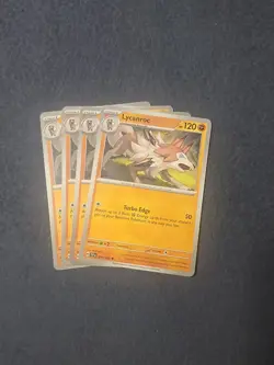 Pokemon TCG Temporal Forces Lycanroc 090/162 x4 Playset - Image 1