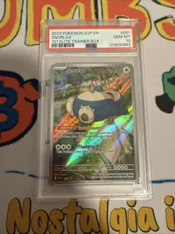 2023 POKEMON SVP EN-SV BLACK STAR PROMO 151 ELITE TRAINER BOX SNORLAX PSA 10 - Image 1