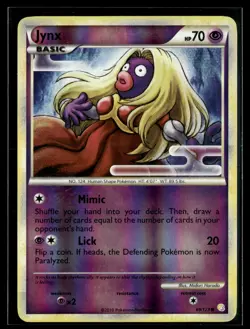 Jynx 69/123 HeartGold & SoulSilver Reverse Holo Common Pokemon - Image 1