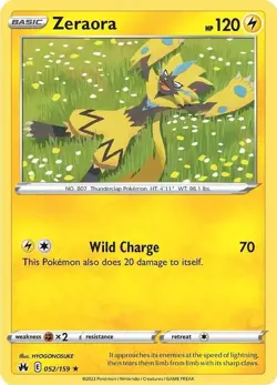 (x4) Zeraora 052/159 Rare Crown Zenith Playset Pokemon TCG NM - Image 2