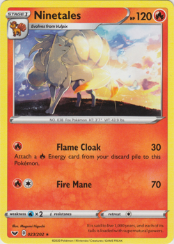 4x Ninetales 023/202 Sword & Shield Pokemon TCG [Playset] - Image 1
