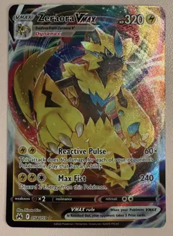 Pokemon TCG Zeraora VMAX 054/159 Crown Zenith Holo - Image 1