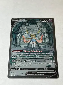 Zacian V GG48/GG70 Holo V Rare Crown Zenith Galarian Gallery Pokemon Near Mint - Image 1