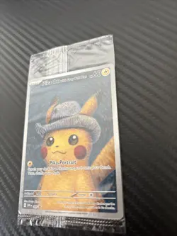 Pokemon Pikachu TCG Grey Felt Hat Van Gogh Full Art Promo SVP #085 Sealed - Image 3