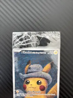 Pokemon Pikachu TCG Grey Felt Hat Van Gogh Full Art Promo SVP #085 Sealed - Image 5