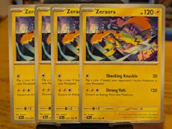 Pokemon TCG Temporal Forces Zeraora 057/162 x4 Playset - Image 1