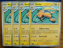Pokemon TCG Temporal Forces Raichu 052/162 x4 Playset - Image 1