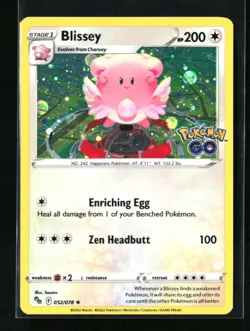 Blissey Cosmos Holo Rare Pokemon GO 052/078 NM - Image 1