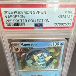 The Pokemon Company Pokemon TCG Vaporeon 168 SVP Cosmos Holo PSA 10 English - Image 2