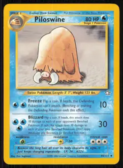 Piloswine 44/111 Uncommon Neo Genesis Pokemon Unlimited Lightly Played - Image 1