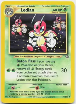 Ledian 39/111 Uncommon Neo Genesis Pokemon Unlimited Near Mint - Image 1