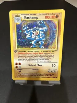 Pokemon TCG Machamp Holo Rare 1st Edition Base Set 8/102 - Image 1