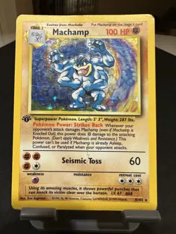 Pokemon TCG Machamp Holo Rare 1st Edition Base Set 8/102 - Image 2