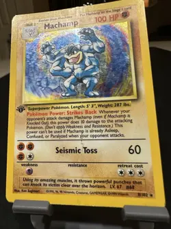 Pokemon TCG Machamp Holo Rare 1st Edition Base Set 8/102 - Image 3