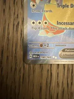 2023 Pokemon Mew 151 Kangaskhan Ex 190/165 Full Art Ultra Rare - Image 3