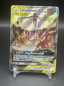 Pokemon TCG Espeon & Deoxys GX Tag Team SM240 Sun & Moon Promo Holo - Image 1
