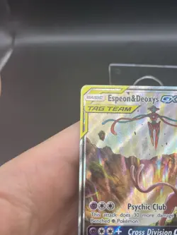 Pokemon TCG Espeon & Deoxys GX Tag Team SM240 Sun & Moon Promo Holo - Image 3