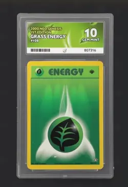 2000 Neo Genesis 1st Edition Grass Energy #108 Gem Mint Ace 10 Pokemon - Image 1