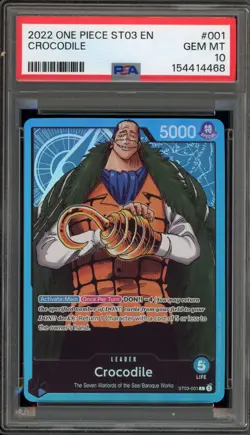 One Piece CCG Crocodile ST01-001 PSA 10 Gem Mint - Image 1