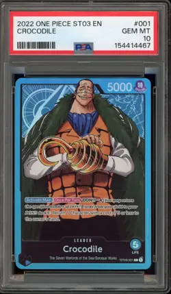 One Piece CCG Crocodile ST01-001 PSA 10 Gem Mint - Image 1