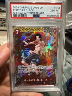 2024 ONE PIECE JPN OP08-TWO LEGENDS SPECIAL ALTERNATE ART PORTGAS D. ACE PSA 10 - Image 1