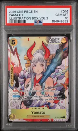 2025 ONE PIECE PROMOS ILLUSTRATION BOX VOL.2 #016 YAMATO PSA 10 - Image 1