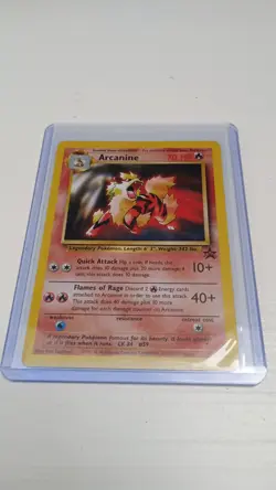 2001 Black Star Promo WOTC Pokemon League Card Arcanine 6 - LP Vintage Tcg - Image 1